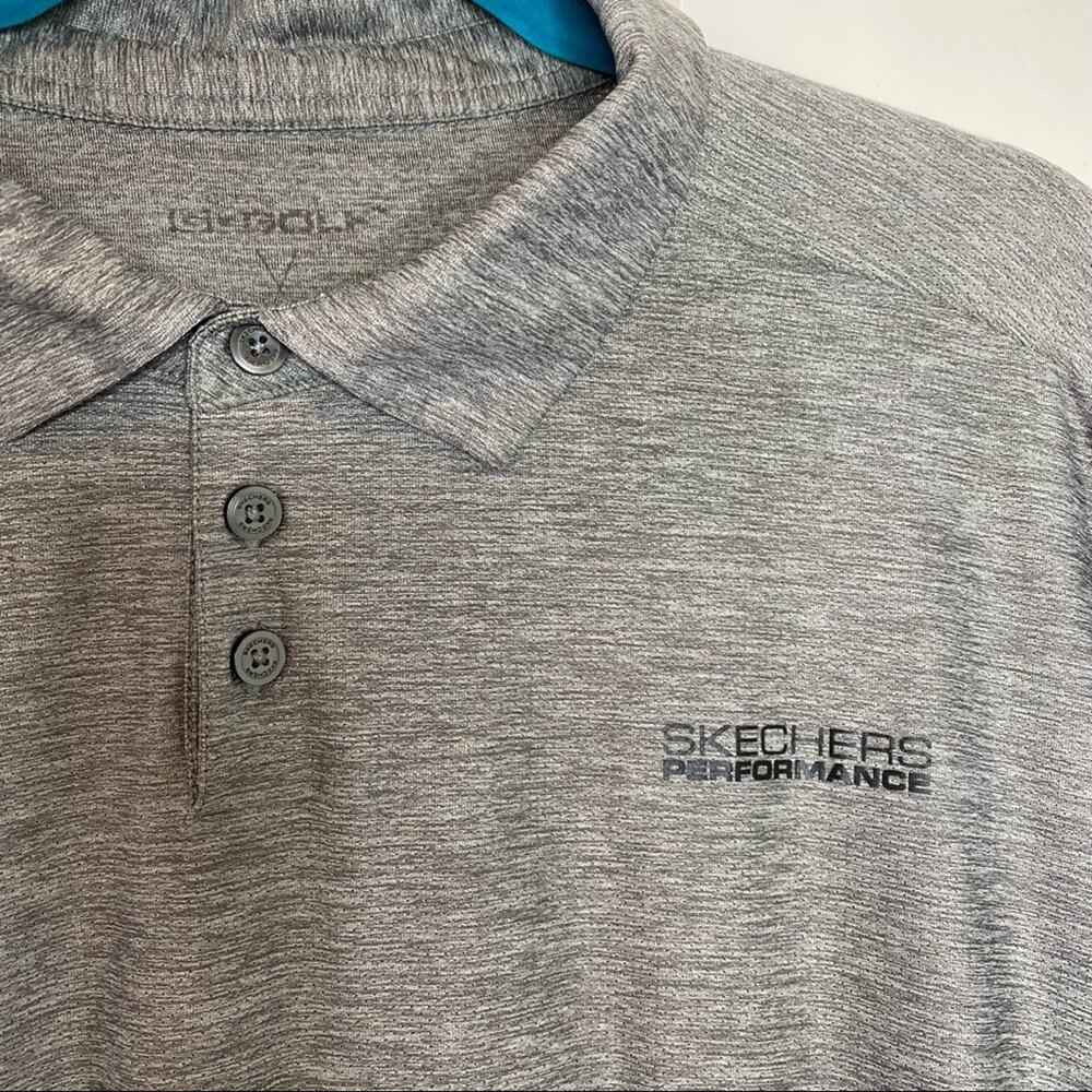 SKECHERS GO GOLF Men’s Polo Short Sleeve Shirt Size Large in Heather Grey - Picture 5 of 8